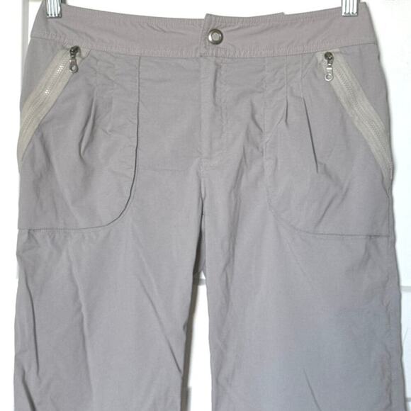 Title Nine Womens 4 Gray Outdoor Nylon Pants Hiking Camping Cropped Ties - Picture 3 of 7